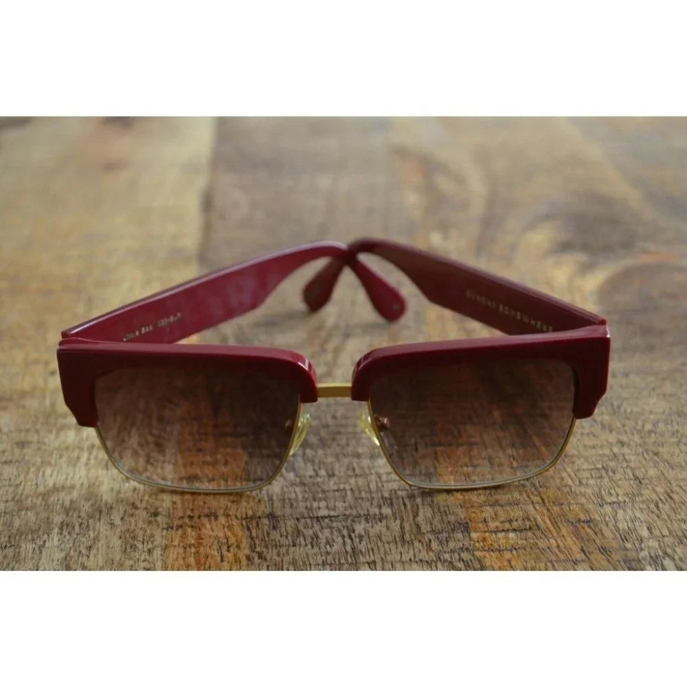Sunday Somewhere Little God Sunglasses  033-BUR Unisex Burgundy Gold Trum